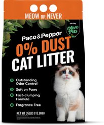 PACO & PEPPER Made from Olive Pits 0% Dust Natural Unscented Clumping Cat Litter, 35-lb bag