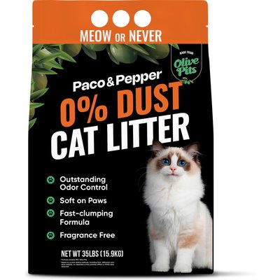PACO & PEPPER PACO & PEPPER Made from Olive Pits 0% Dust Natural Unscented Clumping Cat Litter, 35-lb bag
