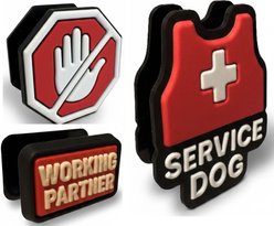 PetPYNZ Charms Double sided Dog Leash Attachment, Service Dog - Large Set, 3 count
