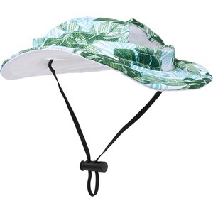 Frisco Palm Leaf Short Brimmed Bucket Dog & Cat Hat, Palm Leaves, X-Small/Small
