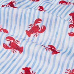 Frisco Ruffle Hem Dog & Cat Dress, Lobster Stripe, Small slide 2 of 8