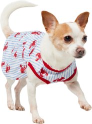 Frisco Ruffle Hem Dog & Cat Dress, Lobster Stripe, X-Small