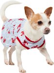 Ruffle Hem Dog & Cat Dress, Lobster Stripe, X-Small
