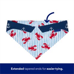 Frisco Coastal Lobster Stripes & Anchors Dog & Cat Reversible Cotton Bandana, Medium/Large slide 2 of 7