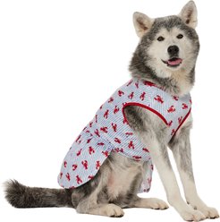 Frisco Ruffle Hem Dog & Cat Dress, Lobster Stripe, X-Large