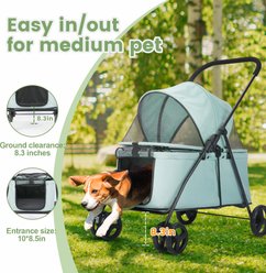 Wedyvko P05 Portable Foldable Dog & Cat Stroller, Teal Blue slide 2 of 7