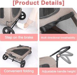 Wedyvko P04B Lightweight One-Click Folding Dog & Cat Stroller, Coffee slide 2 of 7