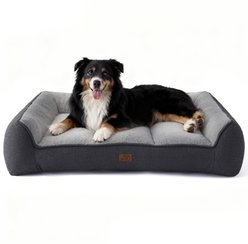 Bedsure SupportMax Orthopedic Waterproof Removable Cover Dog Bed, Grey, X-Large