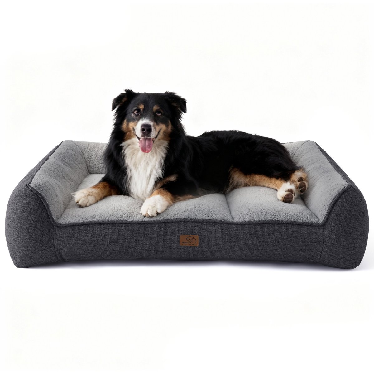 Bedsure SupportMax Orthopedic Waterproof Removable Cover Dog Sofa Bed, Grey, X-Large