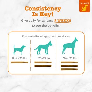 Zesty Paws Hemp Elements Calming Hemp OraStix Peppermint Flavored Dental Chews Melatonin Supplement for Dogs, 25-oz bag