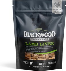 Blackwood Single Ingredient 100% Lamb Liver Grain-Free Adult Freeze-Dried Dog Treats, 3-oz bag