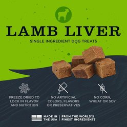 Blackwood Single Ingredient 100% Lamb Liver Grain-Free Adult Freeze-Dried Dog Treats, 3-oz bag slide 2 of 6