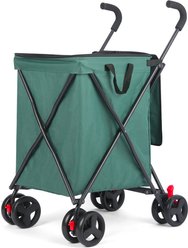 Wedyvko P12 Multi-functional Shopping Trolley Dog & Cat Stroller, Dark Green