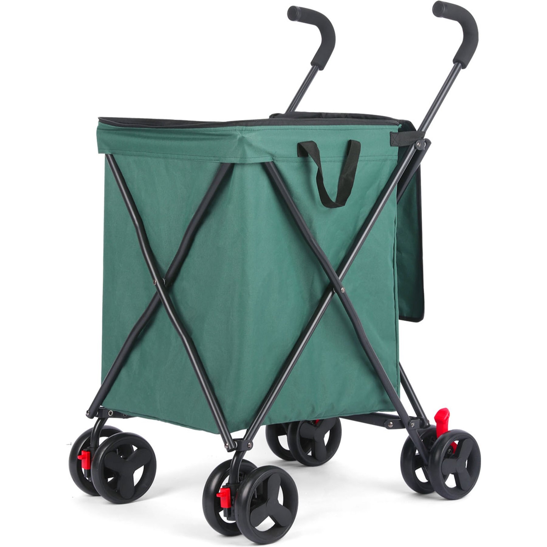Wedyvko P12 Multi-functional Shopping Trolley Dog & Cat Stroller, Dark Green