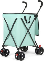 Wedyvko P12 Multi-functional Shopping Trolley Dog & Cat Stroller, Teal Blue