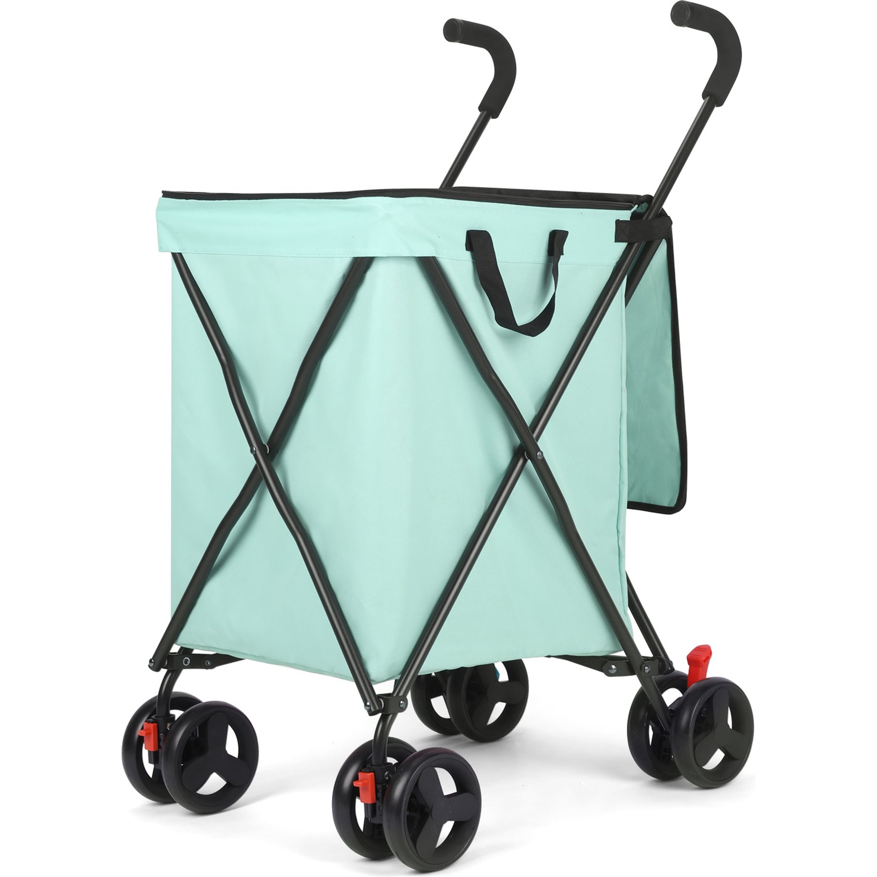 Wedyvko P12 Multi-functional Shopping Trolley Dog & Cat Stroller, Teal Blue