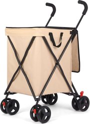 Wedyvko P12 Multi-functional Shopping Trolley Dog & Cat Stroller, Khaki
