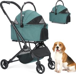 Wedyvko P11C Detachable Carrier Bag Dog & Cat Stroller, Dark Green