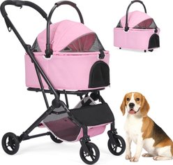 Wedyvko P11C Detachable Carrier Bag Dog & Cat Stroller, Pink