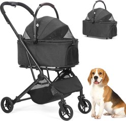 Wedyvko P11C Detachable Carrier Bag Dog & Cat Stroller, Black