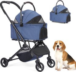 Wedyvko P11C Detachable Carrier Bag Dog & Cat Stroller, Navy Blue