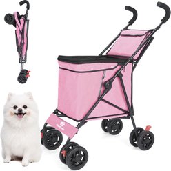 Wedyvko P08 Portable Multi-Functional Folding Shopping Cart Dog & Cat Stroller, Orange