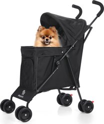 Wedyvko P07 Ultra-light Portable All-in-One Folding Dog & Cat Stroller, Black slide 1 of 6