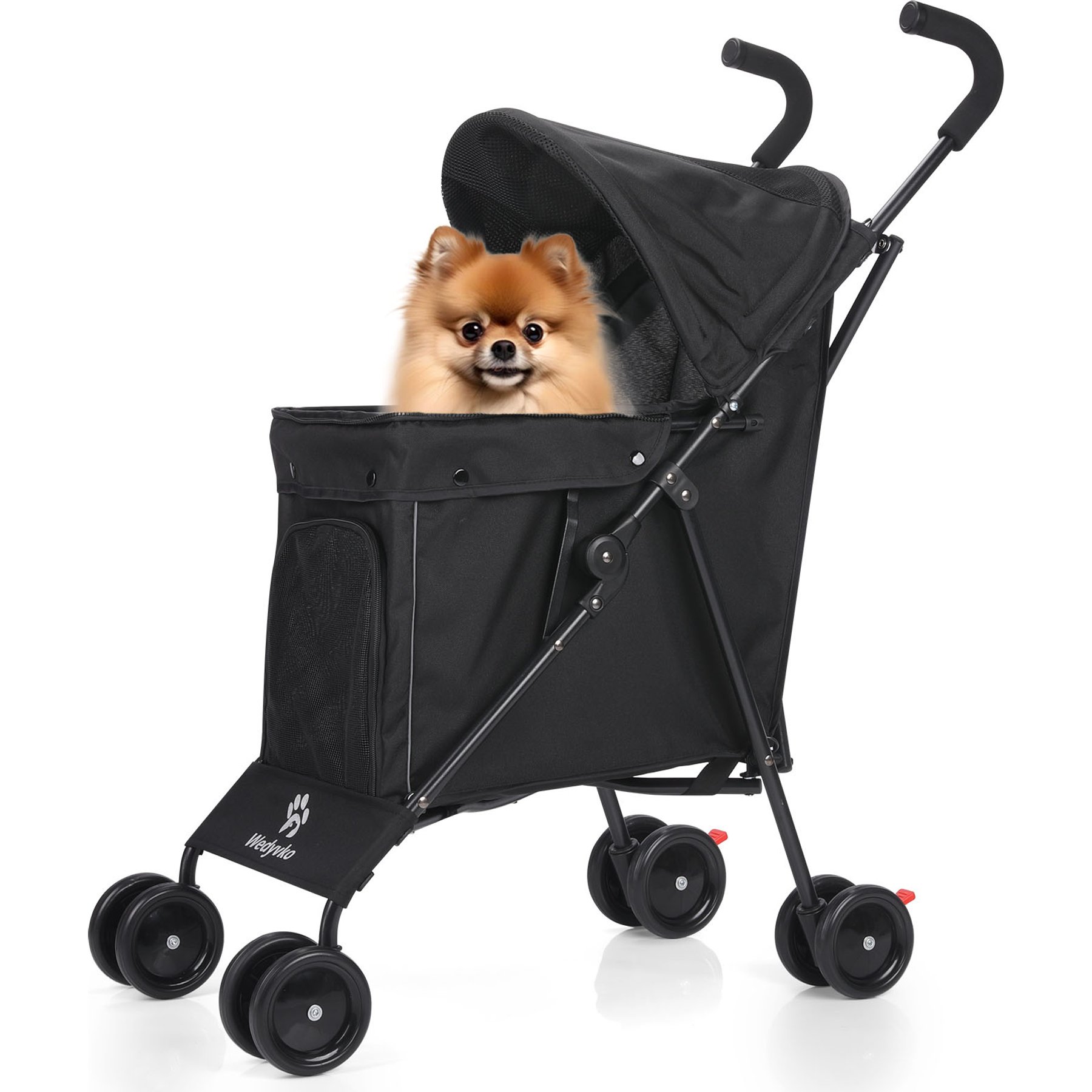 Wedyvko P07 Ultra-light Portable All-in-One Folding Dog & Cat Stroller, Black