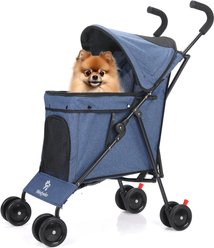 Wedyvko P07 Ultra-light Portable All-in-One Folding Dog & Cat Stroller, Navy Blue slide 1 of 6