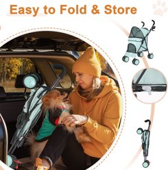 Wedyvko P07 Ultra-light Portable All-in-One Folding Dog & Cat Stroller, Teal Blue slide 2 of 6