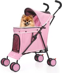 Wedyvko P07 Ultra-light Portable All-in-One Folding Dog & Cat Stroller, Pink