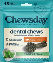 Chewsday Fresh Mint Flavor Small Dental Dog Chews, 13 count