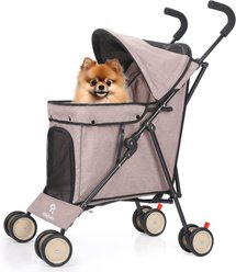 Wedyvko P07 Ultra-light Portable All-in-One Folding Dog & Cat Stroller, Coffee