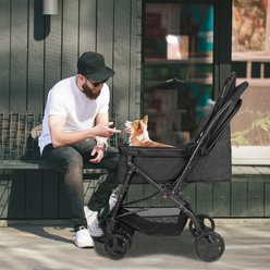 Wedyvko P03 Portable One-Button Foldable Dog & Cat Stroller, Black slide 2 of 7