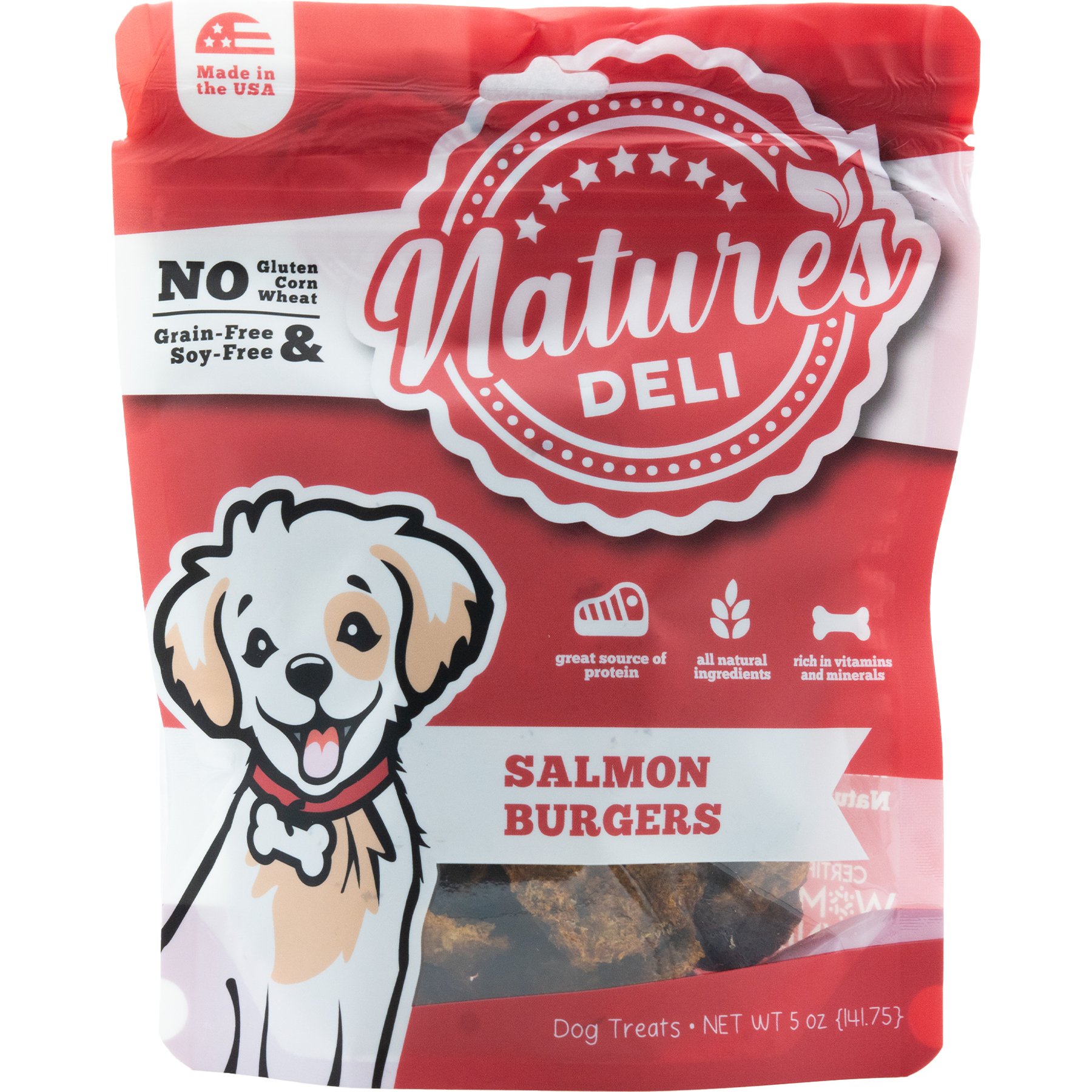 Nature's Deli Salmon Burgers Dehydrated Dog Treats, 5-oz bag
