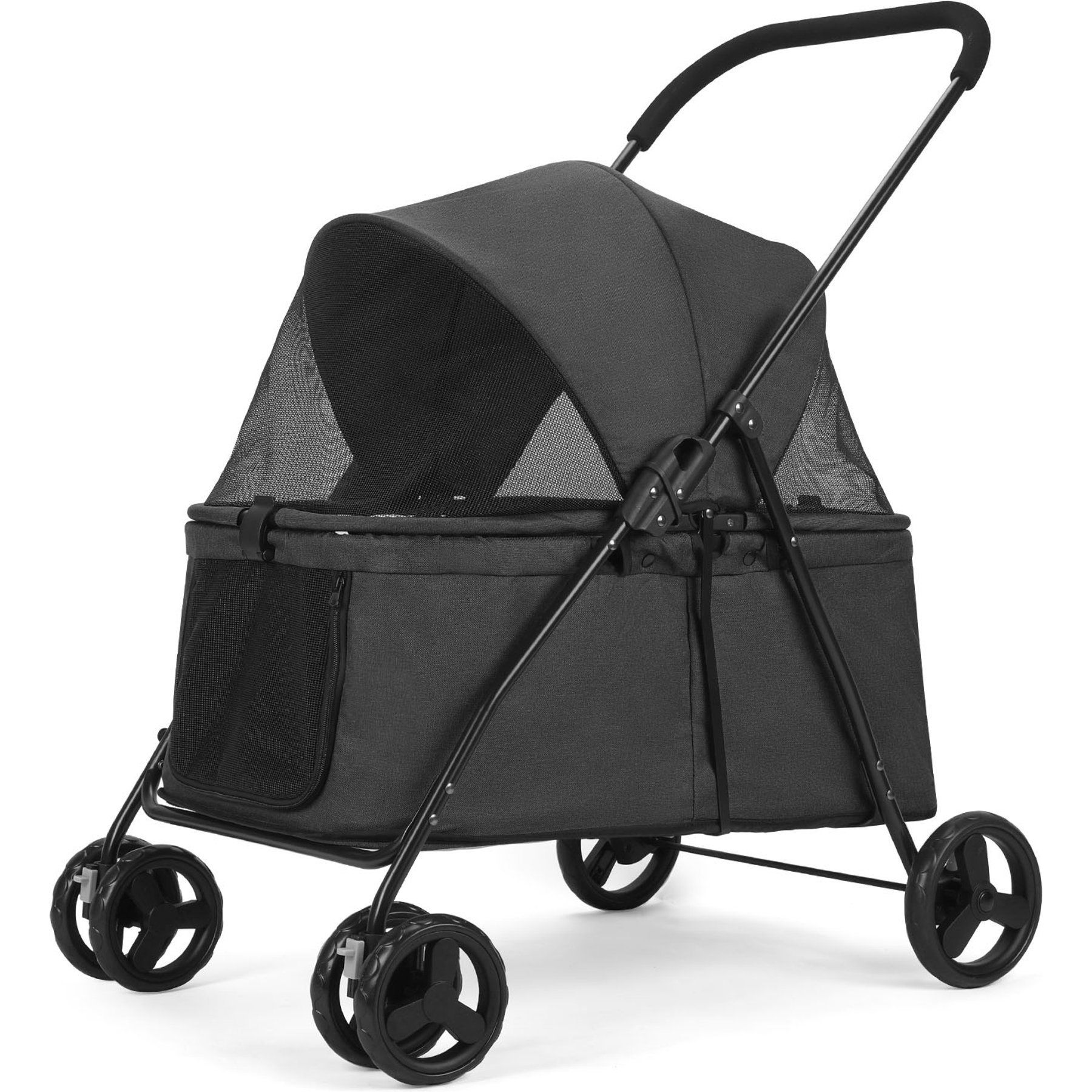 Wedyvko P05 Portable Foldable Dog & Cat Stroller, Black
