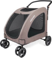 Wedyvko P04B Lightweight One-Click Folding Dog & Cat Stroller, Coffee