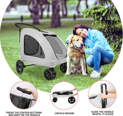 Wedyvko P04B Lightweight One-Click Folding Dog & Cat Stroller, Dark Gray slide 2 of 7