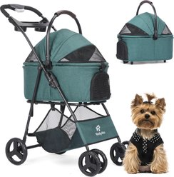 Wedyvko P02C One-click Folding Lightweight Dog & Cat Stroller, Dark Green