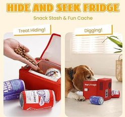 Nocciola Fridge & Ice Cold Beer Interactive Squeaky Dog Plush Toy, Red, 3 count slide 2 of 4