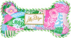 Lilly Pulitzer Crazy Quilt Home Squeaky Plush Dog Toy, Multicolor