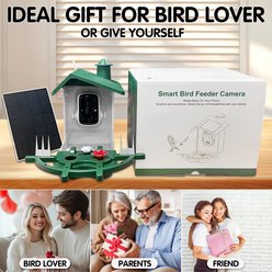 Mutrelenx Solar Powered AI Birds Recognition & Instant Alerts Outdoor Weatherproof Smart Bird Feeder with Camera, Green slide 2 of 8
