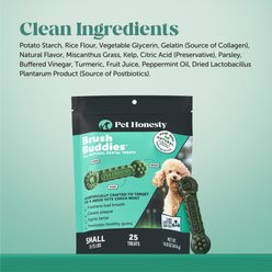 Pet Honesty Brush Buddies Small All-Natural Long Lasting Mint Dental Dog Treats, 25 count slide 2 of 9
