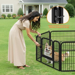 Yaheetech Heavy Duty Metal Dog & Cat Playpen, Black, 24-in, 6-panel