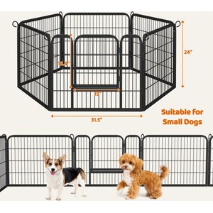 Yaheetech Heavy Duty Metal Dog & Cat Playpen, Black, 24-in, 6-panel