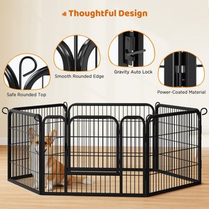 Yaheetech Heavy Duty Metal Dog & Cat Playpen, Black, 24-in, 6-panel