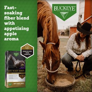 Buckeye Nutrition Safe 'N Easy Low Starch & Sugar Extruded Senior Horse Feed, 40-lb bag