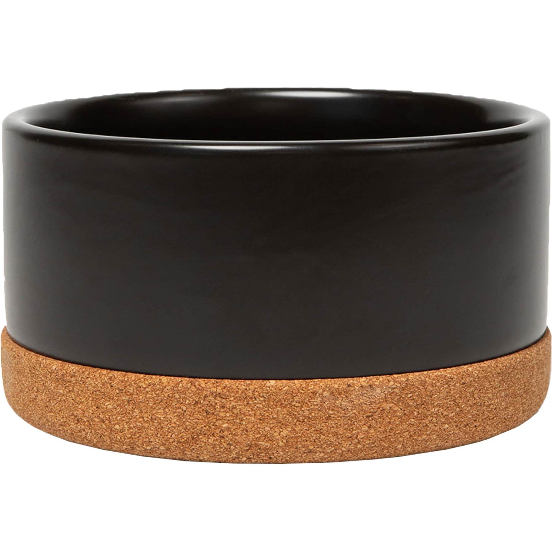 Waggo Corky Non-Slip Removable Cork Base Dog & Cat Bowl, 4-cup, Black