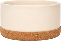 Waggo Corky Non-Slip Removable Cork Base Dog & Cat Bowl, 4-cup, Buttercream