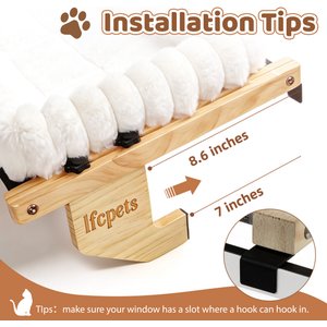 LFC PETS Window Perch & Sill Cat Bed, Cream